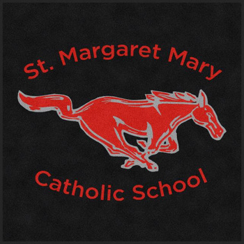 ColorStar Impressions Horizontal Logo Mat with Custom "St. Margaret Mary Catholic School" Logo. 6 X 6 ft.