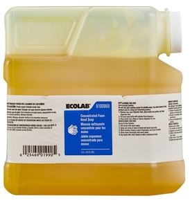 Ecolab Foaming Hand Soap Concentrate. 1.3 L. Yellow. 2 jugs/case.