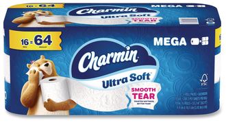Charmin® Ultra Soft Septic Safe Bathroom Tissue Mega Rolls. 2-ply. White. 208 sheets/roll, 16 rolls/carton.
