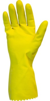 Gloves.  Flock Lined Latex.  X-Large Size.  18 Mil Thick.  Yellow Color.
