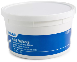 Ecolab® Solid Brilliance™ Solid Rinse Additive Canister. 2-1/2 lbs. Unscented.