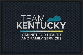 Super Scrape Impressions Wiper/Indoor Horizontal Floor Mat with Custom "Team Kentucky CHFS" Logo. 4 X 6 ft.