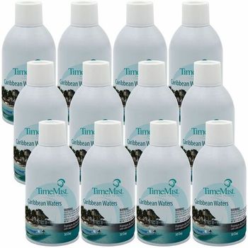TimeMist® Metered Aerosol Fragrance Dispenser Refills,  Caribbean Waters, 5.3oz, Aerosol.  12 per case.