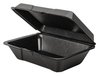 A Picture of product ECO-205BLACK Ecopax Ceres/Plain 1-Compartment Non-Vented Hinged Foam Containers. 6.5 X 9 X 2.75 in. Black. 100 containers/sleeve, 2 sleeves/case.