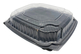 A Picture of product ECO-PVS991BK EcoView 1-Compartment Hinged Container with Vented Lid. 9.00 X 9.00 X 2.838 in. Black and Clear. 150/case.