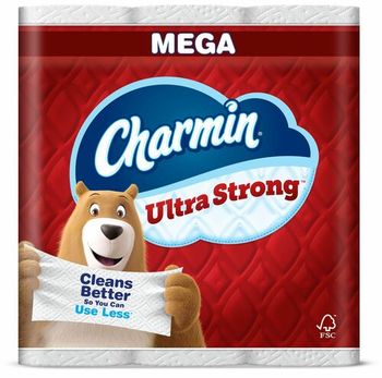 Charmin Mega Roll Diamond-Weave Texture Bath Tissue. 2 Ply. White. 220 sheets/roll, 24 rolls/carton.