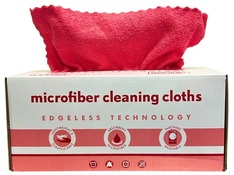 Disposable Microfiber Cloths Red 12 x 12, Box of 50