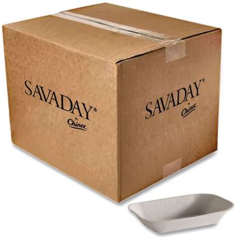 Chinet® Savaday® Molded Fiber Food Trays. 5 X 7 in. Beige. 250/bag, 4 bags/carton.