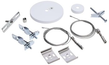 Satco Products Momentum LED Linear System Suspension Kit With Canopy. White Finish.