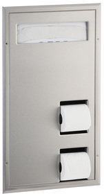 ClassicSeries® Partition-Mounted Seat-Cover Dispenser and Toilet Tissue Dispenser.