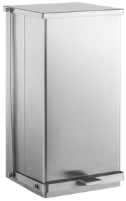 Foot-Operated Waste Receptacle.  Satin-Finish Stainless Steel.