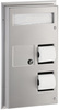 A Picture of product BOB-357 Bobrick B-357 ClassicSeries®  Partition-Mounted, Seat-Cover Dispenser, Sanitary Napkin Disposal and Toilet Tissue Dispenser