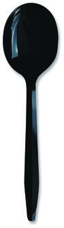 Boardwalk® Heavyweight Polypropylene Cutlery Soup Spoon. Black. 1,000/carton.