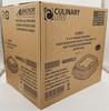 A Picture of product VND-4690911 Anchor Packaging Culinary Lites® Hinged Clamshell Containers. 1-Compartment. 38 oz. 9 X 9 X 3.07 in. Black and Clear. 120/case.