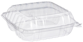 8.3" Square OPS MED CLEAR 3 COMP HINGED CONTAINER. 250 per case.