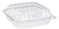 A Picture of product DCC-C90PST3 8.3" Square OPS MED CLEAR 3 COMP HINGED CONTAINER. 250 per case.