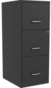 NuSparc 3 Drawer Vertical File Cabinet. 35.5 X 14.2 X 18 in. Black.