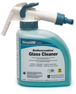 Simplifill BioRenewables® Glass Cleaner. 2L. Light Blue. Waterfall scent. 2 bottles/case.