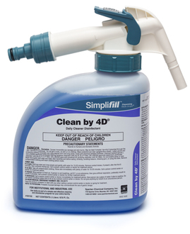 Simplifill Clean by 4D® Healthcare Disinfectant Cleaner. 2L. Indigo. Light Fresh scent. 2 bottles/case.