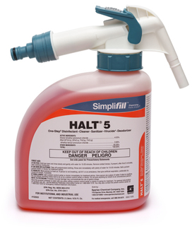 Simplifill Halt® Disinfectant Cleaner. 2L. Orange. Fresh scent. 2 bottles/case.