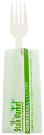 Planet Plus Wrapped CPLA Leaf Style Forks. 6.5 in. White. 750/case.