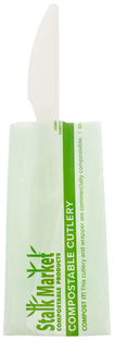 Planet Plus Wrapped CPLA Leaf Style Knives. 6.5 in. White. 750/case.