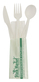 A Picture of product FIS-47CPLA005 Planet Plus Wrapped CPLA Leaf Style Cutlery Kits with Fork, Spoon, Knife, and Napkin. 6.5 in. White. 250/case.