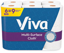 VIVA Multi-Surface Cloth Choose-A-Sheet Kitchen Roll Paper Towels. 2-Ply. 11 X 5.9 in. White. 83 sheets/roll, 6 rolls/pack, 4 packs/carton.