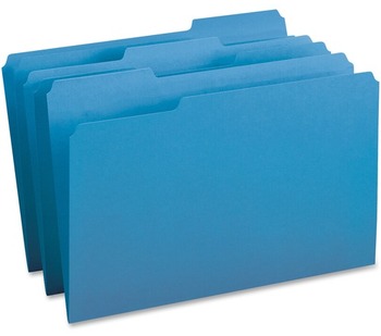 Business Source 1/3 Tab Cut Legal Recycled Top Tab File Folder. 11 pt. 14 X 9 1/2 in. Blue. 100/box.