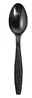 A Picture of product CRY-ABTSHPSB100 Ambiance Heavyweight Polystyrene Teaspoons. Black. 100/bag, 10 bags/case.