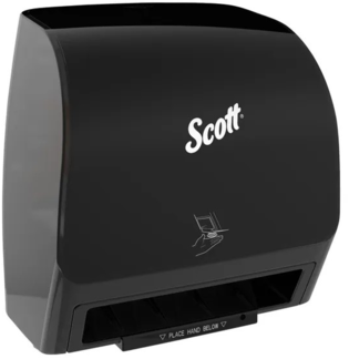 Scott® Slimroll Electronic Towel Orange Core Dispenser, 12.35 x 7.25 x 11.8, Black
