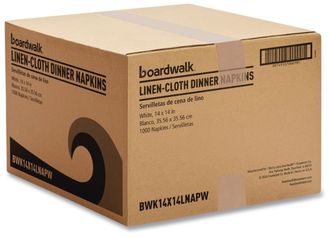 Boardwalk® Linen-Feel Flat Napkins 1-Ply, 14 x White, 1,000/Carton