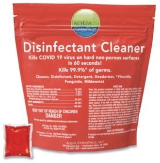 Diversey™ Aqua ChemPacs Disinfectant Cleaner Pods, Marine Scent, 100 Chem Pacs/Pack, 4/Carton