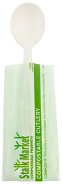 Planet Plus Wrapped CPLA Leaf Style Spoons. 6.5 in. White. 750/case.