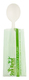 A Picture of product FIS-47CPLA003INV Planet Plus Wrapped CPLA Leaf Style Spoons. 6.5 in. White. 750/case.