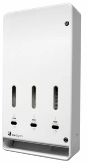 Evogen® Tri-Vend High Capacity No-Touch Menstrual Care Product Dispenser, High Capacity, White