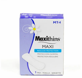 HOSPECO® #4 Maxithins® Pads,  Full Protection Pads, 250 Individually Boxed Napkins/Carton