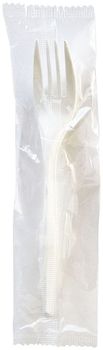 Boardwalk® Mediumweight Wrapped Polypropylene Cutlery Fork, 5.51", Plastic, White, 1,000/Carton