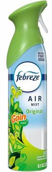 Febreze Air Mist Air Freshener Spray Spray - 8.1 fl oz (0.3 quart) - Gain Original - Odor Neutralizer, Long Lasting - 6 / Carton