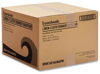 Boardwalk® Linen-Feel Flat Napkins. 1-ply. 16 X 16 in. White. 1,000/carton.