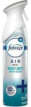 Febreze Heavy-Duty Air Freshener Spray Spray - 8.1 fl oz (0.3 quart) - Crisp Clean - Odor Neutralizer, Heavy Duty, VOC-free - 6 / Carton