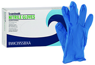 Boardwalk® 395 Series Disposable General-Purpose Powder-Free Nitrile Gloves. Size Small. 5 mil. 9.5 in. Blue. 100 gloves/box.