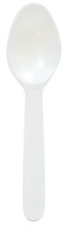 Empress Dense Pack Medium Weight Cutlery Polypropylene Taster Spoon. White. 500 spoons/pack, 6 packs/case.