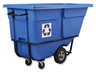 A Picture of product RCP-2089826 Rubbermaid® Commercial Standard Duty Rotomolded Plastic Tilt Truck with 1,250 lb Capacity. 60.50 X 28.00 X 38.63 in. Recycling Blue.