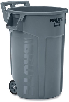 Rubbermaid® Commercial Vented Wheeled Brute® Container, 44 gal, Plastic, Gray