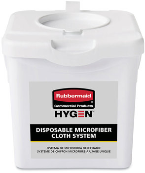 Rubbermaid® Commercial HYGEN™ Disposable Microfiber Charging Bucket, 7.92 x 7.75 x 7.44, White, 4/Case