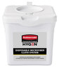 A Picture of product RCP-2135007 Rubbermaid® Commercial HYGEN™ Disposable Microfiber Charging Bucket, 7.92 x 7.75 x 7.44, White, 4/Case