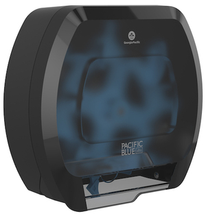 Pacific Blue Ultra™ 4-Roll Coreless High-Capacity Toilet Paper Dispenser. Smoke color.