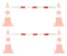 A Picture of product AMZ-B08YYJ7DSM BATTIFE 2 Pack Retractable Traffic Cone Bars. 4-6.9 ft. White and Red.