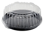 A Picture of product FIS-DD12L Platter Pleasers PETE 12 inch Dome Lids with Nesting Ring. Clear. 50 lids/case.